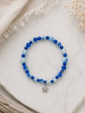 Blue Beaded Bracelet with Starfish Charm | A Little Surprise | Joy Gift